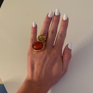 YSL Arty Ring - Red, Gold, size 7, VEUC